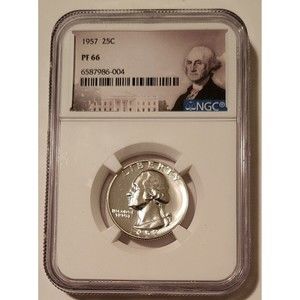1957 Washington Quarter Proof PF66 NGC Portrait Label